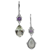 SE-5346-CO1 Sterling Silver Earring With Green Amethyst Q., Amethyst Q. Jewelry Bali Designs Inc